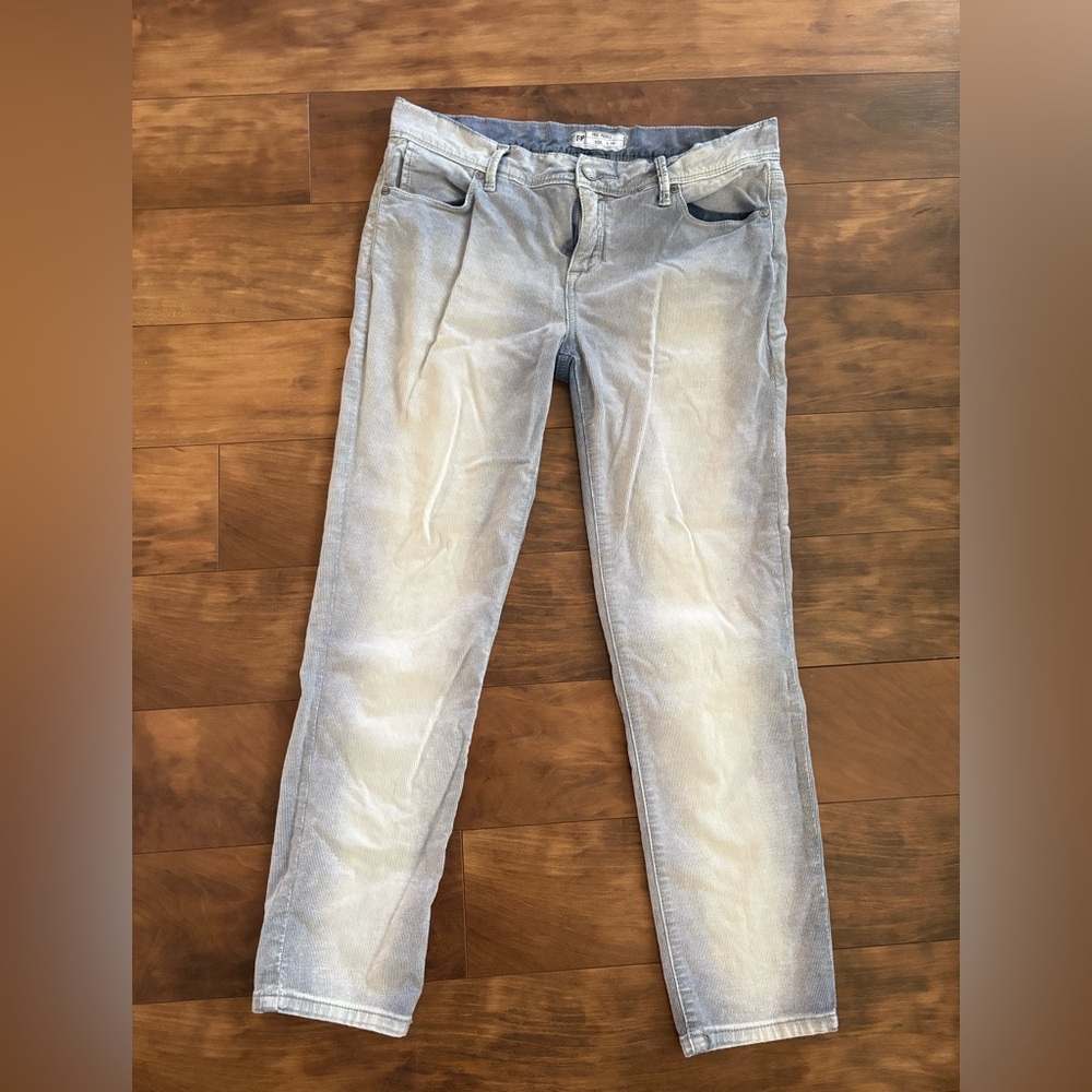 Free People Light Acid Wash Gray Straight Leg Jeans